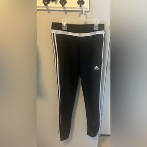 Women's Adidas Climacool Black Three Stripe Tapered Ankle Zip Pants